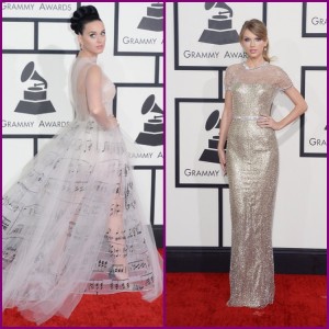 Kattie Perry in Valentino & Taylor Swift in Guggi